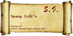 Spang Irén névjegykártya